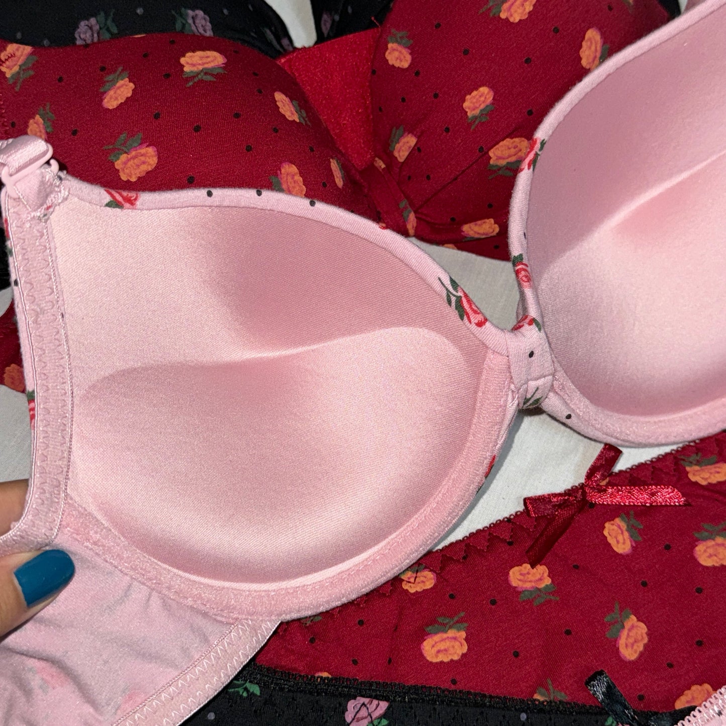 Flower Printed Padded Bra Set(Imported)