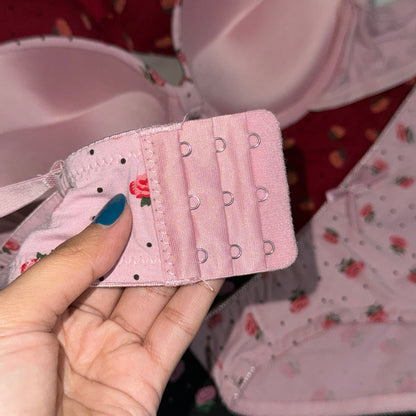 Flower Printed Padded Bra Set(Imported)